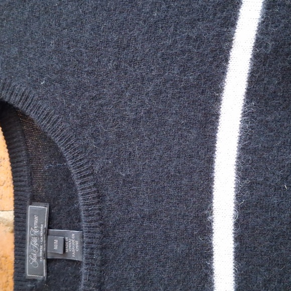 Saks Fifth Avenue Collection Striped Cashmere Peplum Sweater - Picture 7 of 12